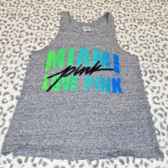 PINK Victoria's Secret Miami Love Pink Ombre/Sequin Tank Top; Grey; Size Small - Picture 4 of 7